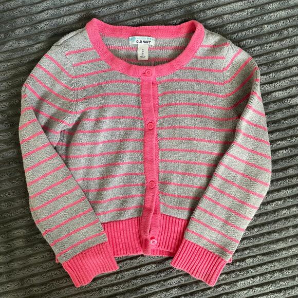 Old Navy Cherokee Girls XS Sweater Bundle Pink Green Button Down Long Sleeve - 2 - Picture 6 of 10